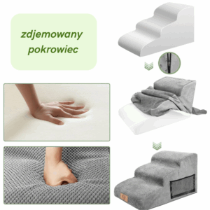 schodki dla psów o łagodnym nachyleniu stabilne rampa podest 3 stopnie 40cm